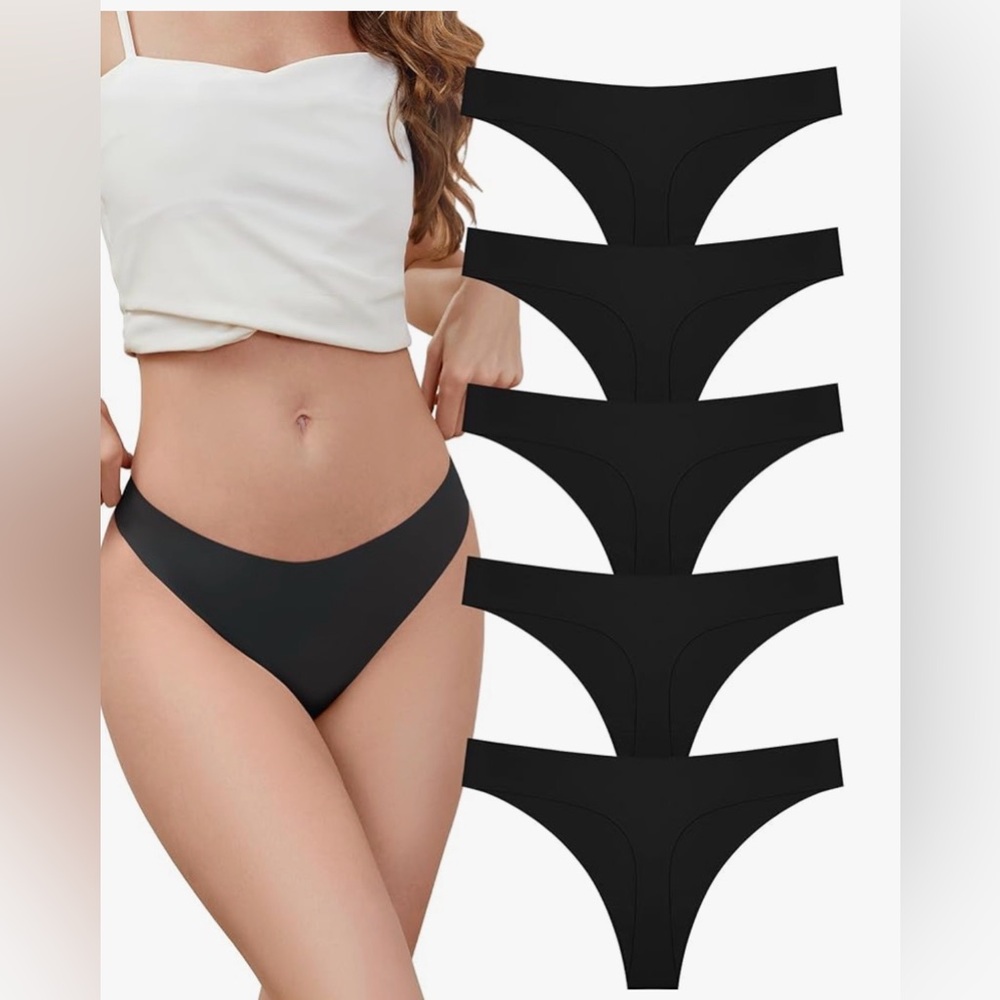 NIP XL Voenxe Seamless Thong Panties No Show Invisible Underwear 5 pack